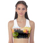 Variety Of Fruit Water Berry Food Splash Kiwi Grape Sports Bra