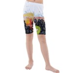 Variety Of Fruit Water Berry Food Splash Kiwi Grape Kids  Mid Length Swim Shorts