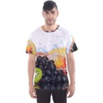 Variety Of Fruit Water Berry Food Splash Kiwi Grape Men s Sport Mesh Tee