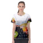 Variety Of Fruit Water Berry Food Splash Kiwi Grape Women s Sport Mesh Tee