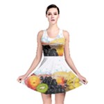 Variety Of Fruit Water Berry Food Splash Kiwi Grape Reversible Skater Dress