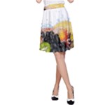 Variety Of Fruit Water Berry Food Splash Kiwi Grape A-Line Skirt