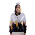 Variety Of Fruit Water Berry Food Splash Kiwi Grape Women s Hooded Windbreaker