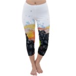 Variety Of Fruit Water Berry Food Splash Kiwi Grape Capri Winter Leggings 