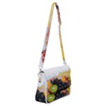 Variety Of Fruit Water Berry Food Splash Kiwi Grape Shoulder Bag with Back Zipper