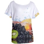 Variety Of Fruit Water Berry Food Splash Kiwi Grape Women s Oversized Tee