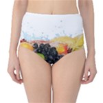 Variety Of Fruit Water Berry Food Splash Kiwi Grape Classic High-Waist Bikini Bottoms