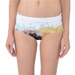 Variety Of Fruit Water Berry Food Splash Kiwi Grape Mid-Waist Bikini Bottoms