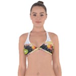 Variety Of Fruit Water Berry Food Splash Kiwi Grape Halter Neck Bikini Top