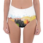 Variety Of Fruit Water Berry Food Splash Kiwi Grape Reversible High-Waist Bikini Bottoms