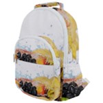 Variety Of Fruit Water Berry Food Splash Kiwi Grape Rounded Multi Pocket Backpack