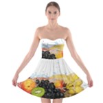 Variety Of Fruit Water Berry Food Splash Kiwi Grape Strapless Bra Top Dress