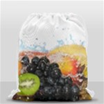 Variety Of Fruit Water Berry Food Splash Kiwi Grape Drawstring Bag (Small)