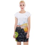 Variety Of Fruit Water Berry Food Splash Kiwi Grape Cap Sleeve Bodycon Dress