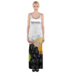 Variety Of Fruit Water Berry Food Splash Kiwi Grape Thigh Split Maxi Dress