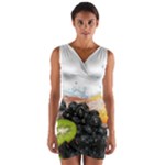 Variety Of Fruit Water Berry Food Splash Kiwi Grape Wrap Front Bodycon Dress