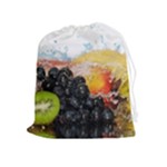 Variety Of Fruit Water Berry Food Splash Kiwi Grape Drawstring Pouch (XL)