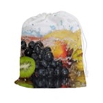 Variety Of Fruit Water Berry Food Splash Kiwi Grape Drawstring Pouch (2XL)