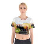 Variety Of Fruit Water Berry Food Splash Kiwi Grape Cotton Crop Top