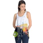 Variety Of Fruit Water Berry Food Splash Kiwi Grape Sleeveless Tunic