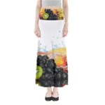 Variety Of Fruit Water Berry Food Splash Kiwi Grape Full Length Maxi Skirt