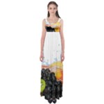 Variety Of Fruit Water Berry Food Splash Kiwi Grape Empire Waist Maxi Dress