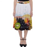 Variety Of Fruit Water Berry Food Splash Kiwi Grape Classic Midi Skirt