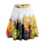 Variety Of Fruit Water Berry Food Splash Kiwi Grape High Waist Skirt