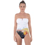 Variety Of Fruit Water Berry Food Splash Kiwi Grape Tie Back One Piece Swimsuit