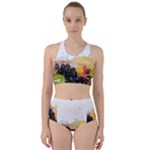 Variety Of Fruit Water Berry Food Splash Kiwi Grape Racer Back Bikini Set