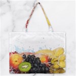 Variety Of Fruit Water Berry Food Splash Kiwi Grape Zipper Medium Tote Bag