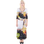 Variety Of Fruit Water Berry Food Splash Kiwi Grape Quarter Sleeve Wrap Maxi Dress