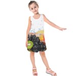 Variety Of Fruit Water Berry Food Splash Kiwi Grape Kids  Sleeveless Dress