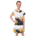 Variety Of Fruit Water Berry Food Splash Kiwi Grape Kids  Drop Waist Dress