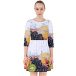 Variety Of Fruit Water Berry Food Splash Kiwi Grape Smock Dress