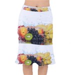 Variety Of Fruit Water Berry Food Splash Kiwi Grape Short Mermaid Skirt