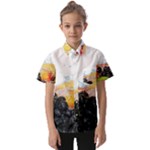 Variety Of Fruit Water Berry Food Splash Kiwi Grape Kids  Short Sleeve Shirt