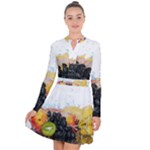 Variety Of Fruit Water Berry Food Splash Kiwi Grape Long Sleeve Panel Dress