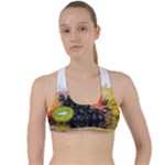 Variety Of Fruit Water Berry Food Splash Kiwi Grape Criss Cross Racerback Sports Bra