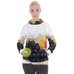 Variety Of Fruit Water Berry Food Splash Kiwi Grape Women s Hooded Pullover