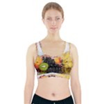 Variety Of Fruit Water Berry Food Splash Kiwi Grape Sports Bra With Pocket