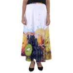 Variety Of Fruit Water Berry Food Splash Kiwi Grape Flared Maxi Skirt