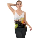 Variety Of Fruit Water Berry Food Splash Kiwi Grape Chiffon Cami