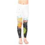 Variety Of Fruit Water Berry Food Splash Kiwi Grape Kids  Leggings