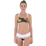 Variety Of Fruit Water Berry Food Splash Kiwi Grape Criss Cross Bikini Set