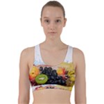 Variety Of Fruit Water Berry Food Splash Kiwi Grape Back Weave Sports Bra