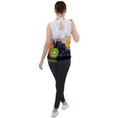 Mock Neck Chiffon Sleeveless Top 