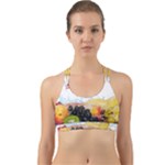 Variety Of Fruit Water Berry Food Splash Kiwi Grape Back Web Sports Bra