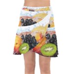 Variety Of Fruit Water Berry Food Splash Kiwi Grape Wrap Front Skirt