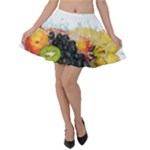 Variety Of Fruit Water Berry Food Splash Kiwi Grape Velvet Skater Skirt